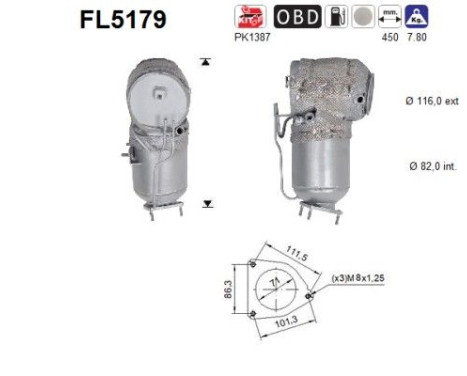 Filtre à particules diesel FL5179 AS
