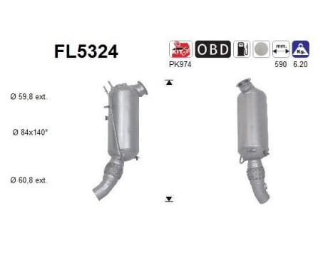 Filtre à particules diesel FL5324 AS