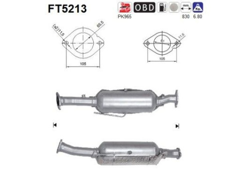 filtre à particules diesel FT5213 AS
