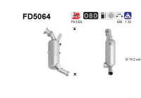 Filtre à particules diesel, système d'échappement FD5064 AS