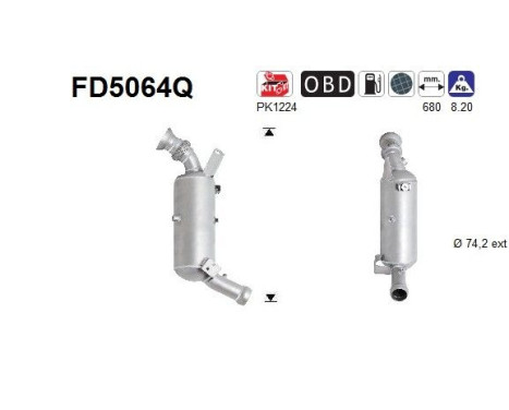 Filtre à particules diesel, système d'échappement FD5064Q AS