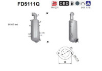 Filtre à particules diesel, système d'échappement FD5111Q AS