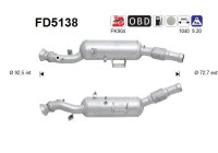 Filtre à particules diesel, système d'échappement FD5138 AS