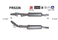 Filtre à particules diesel, système d'échappement FR5226 AS