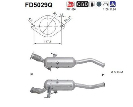 Filtre à particules, système d'échappement FD5029Q AS