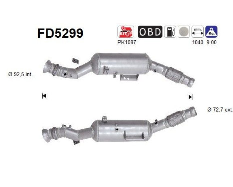 Filtre à particules, système d'échappement FD5299 AS