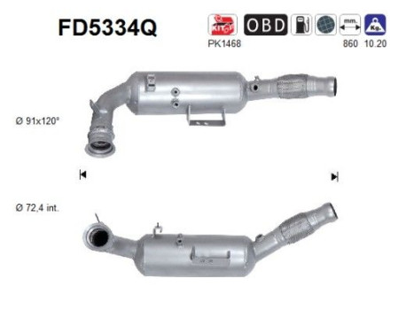 Filtre à particules, système d'échappement FD5334Q AS