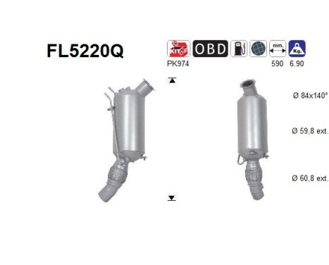 Filtre à particules, système d'échappement FL5220Q AS