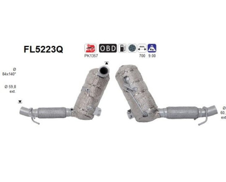 Filtre à particules, système d'échappement FL5223Q AS