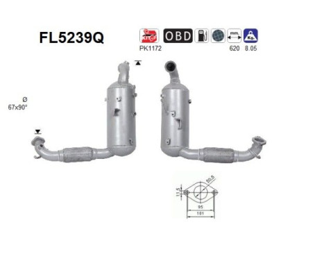 Filtre à particules, système d'échappement FL5239Q AS