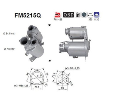 Filtre à particules, système d'échappement FM5215Q AS