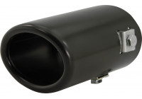 Enjoliveur d'échappement Acier/Noir - ovale 80x60mm - longueur 105mm - ->connexion 55mm