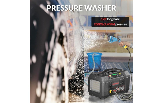 Arrancador de batería Lokithor AW401 Lithium 2500A con compresor y limpiador de alta presión, Imagen 4
