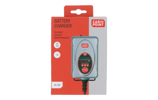 Cargador de batería Carpoint BX-4M de 6 V/12 V y 1 amperio, Imagen 3