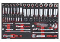 Juego combinado sónico de 1/4", 3/8" y 1/2" SFS-M SAE de 93 piezas