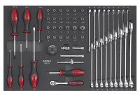 Juego de destornillador sónico, llave inglesa y dados de 1/4" SFS-M de 55 piezas.