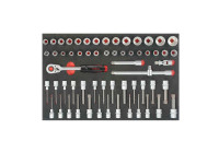 Juego de llaves de vaso combinadas Force de 1/2", 61 piezas