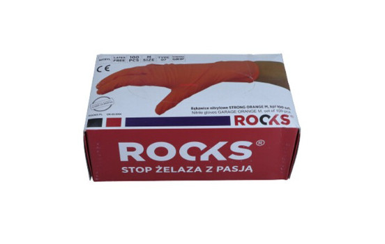 Guantes desechables Rooks naranjas talla M, juego de 100