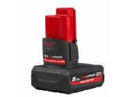 Batería de iones de litio Milwaukee M12 HB5 de 12 V (5,0 Ah)