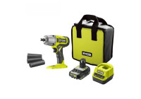 Llave de impacto inalámbrica Ryobi ONE+ de 3 posiciones y 600 Nm (incluye una batería de 2,0 Ah)