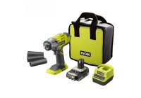 Llave de impacto Ryobi ONE+ de 18 V y 3 velocidades, 400 Nm (incluye 1 batería de 2,0 Ah y cargador)