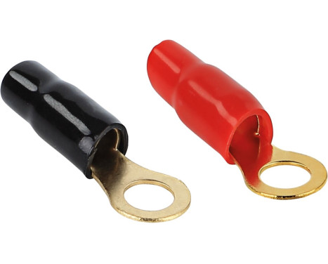Terminal de cable de anillo 16 mm² > 6,4 mm 2 x rojo 2 x negro