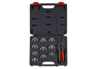 Alicates para crimpar cables con mordazas intercambiables, 11 piezas.