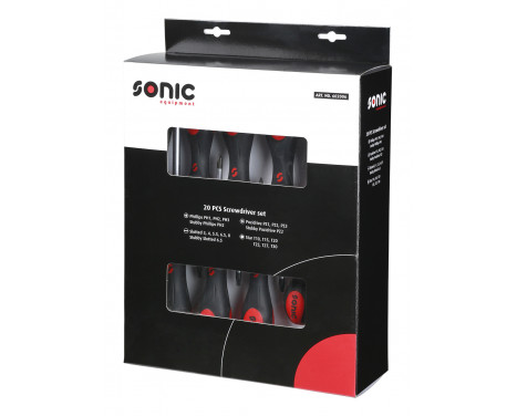 Juego de destornilladores de 20 piezas.