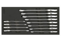 Juego de llaves combinadas de trinquete sónico flexible de 12 puntas de 12 piezas