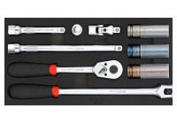 Juego de trinquete sónico de 1/2", SFS 1/3, 9 piezas