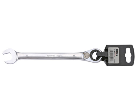 Llave combinada de trinquete, reversible, 12 lados, 17 mm