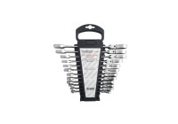 Llave de anillo/trinquete flexible, 12 piezas