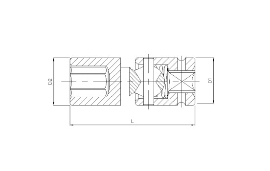Vaso cardán de 1/2", 19 mm, 6 lados, Imagen 2
