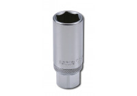 Vaso para bujías de 3/8", con anillo de goma de 16 mm