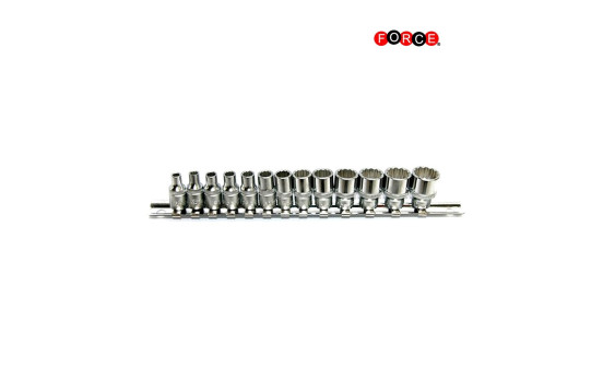 Juego de llaves de vaso de 1/4" de 12 puntas, 13 piezas