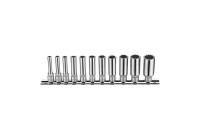 Juego de llaves de vaso de 1/4" largas de 12 puntas, 11 piezas (SAE)