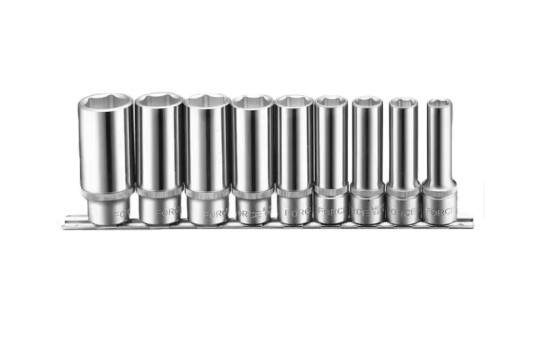Juego de llaves de vaso Force de 1/2", 6 lados de largo, 9 piezas
