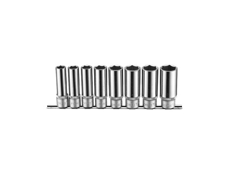 Juego de llaves de vaso Force de 1/2" largas, 6 puntas, SAE, 8 piezas