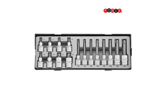 Juego de llaves de vaso Torx de 1/2", 16 piezas