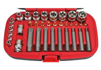 Juego de llaves de vaso Torx Rooks de 1/2, 3/8 y 1/4, 36 piezas