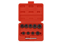 Juego de vasos espirales de 3/8", 10 piezas.