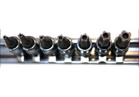Juego de vasos Rooks Bit Torx de 1/4" abiertos T8-T30, 7 piezas