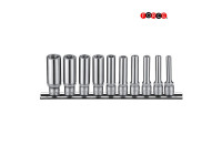 Juego de vasos Torx de 1/4" largos, 10 piezas