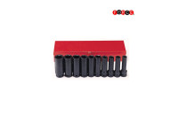 Juego de 10 vasos de impacto Force de 1/2", 12 lados (85 mm de largo)