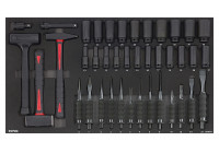 Juego de cincel, martillo y vasos de impacto de 40 piezas SFS Jumbo