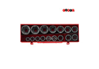 Juego de dados de impacto Force de 3/4" de 6 puntas SAE, 16 piezas