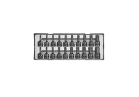 Juego de llaves de vaso Allen y Torx de 1/2", 20 piezas