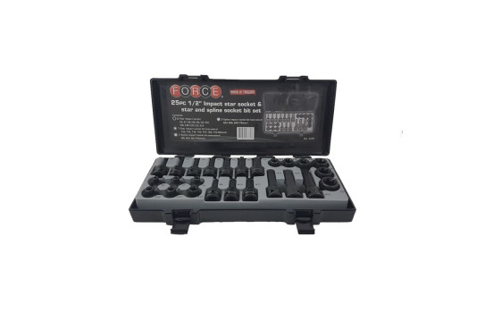 Juego de vasos de impacto Force 1/2" Torx y Polyprong 25 piezas, Imagen 4