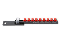 Riel de aluminio para enchufes de 3/8" vacío (9 piezas)