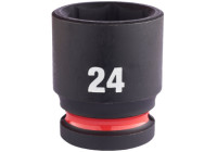 Dado de impacto Milwaukee SHOCKWAVE™ de 1/2" corto de 24 mm - 1 pieza